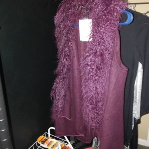 Australian lamb vest burgundy